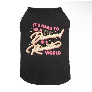 Dolly Parton Doggy Parton Lg 18-21''•"Hard to Be a Diamond" T-shirt for Dogs BLK